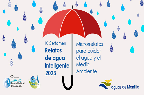 Cartel de la nueva edición del concurso de relatos convocado por Aguas de Montilla.